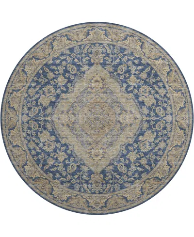 Dalyn Hatay Washable Hy3 8'x8' Round Area Rug In Navy