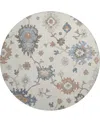 Dalyn Hatay Washable Hy4 8'x8' Round Area Rug In Ivory