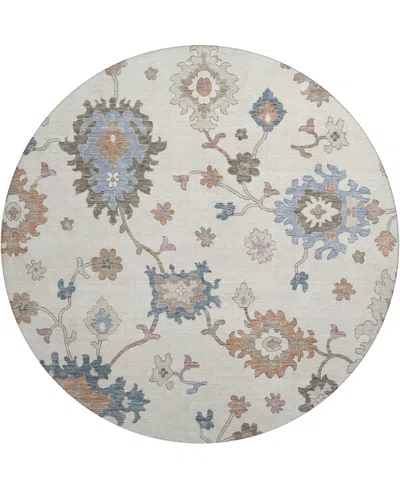 Dalyn Hatay Washable Hy4 8'x8' Round Area Rug In Ivory
