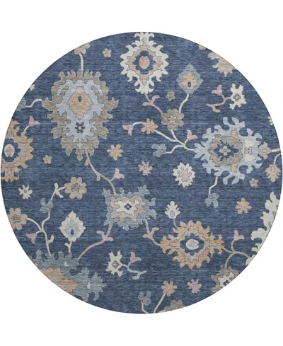 Dalyn Hatay Washable Hy4 8'x8' Round Area Rug In Navy