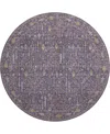 Dalyn Hatay Washable Hy5 8'x8' Round Area Rug In Eggplant