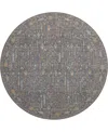 Dalyn Hatay Washable Hy5 8'x8' Round Area Rug In Gray