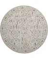 Dalyn Hatay Washable Hy5 8'x8' Round Area Rug In Ivory