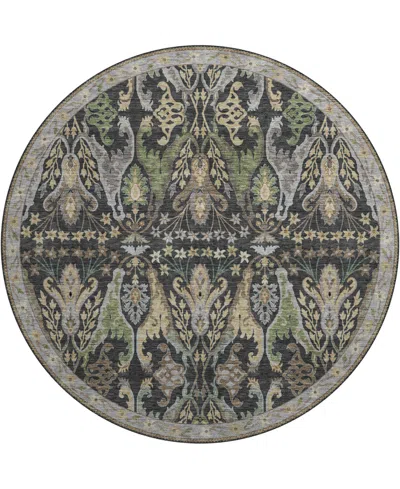 Dalyn Hatay Washable Hy6 8'x8' Round Area Rug In Black