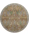 Dalyn Hatay Washable Hy6 8'x8' Round Area Rug In Copper