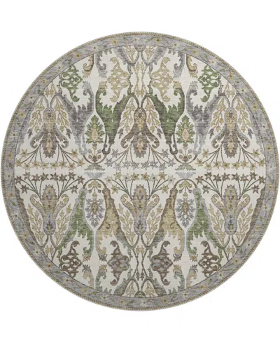 Dalyn Hatay Washable Hy6 8'x8' Round Area Rug In Ivory