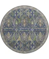 Dalyn Hatay Washable Hy6 8'x8' Round Area Rug In Navy