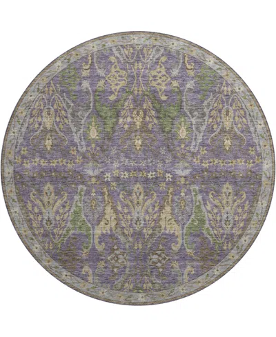 Dalyn Hatay Washable Hy6 8'x8' Round Area Rug In Purple