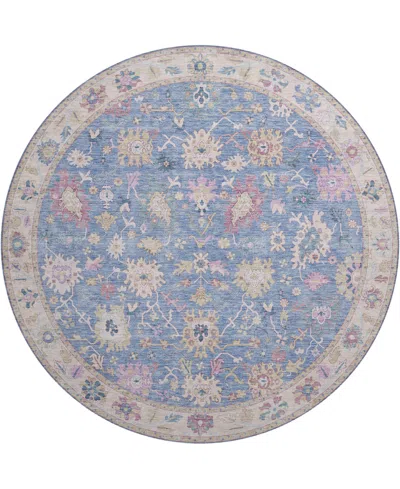 Dalyn Hatay Washable Hy7 8'x8' Round Area Rug In Blue