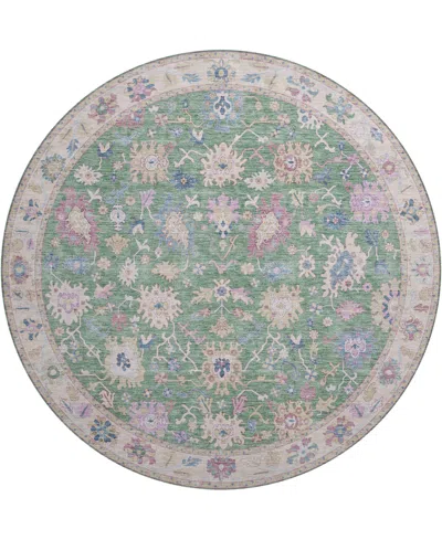 Dalyn Hatay Washable Hy7 8'x8' Round Area Rug In Lime