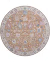Dalyn Hatay Washable Hy7 8'x8' Round Area Rug In Orange