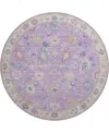 Dalyn Hatay Washable Hy7 8'x8' Round Area Rug In Purple
