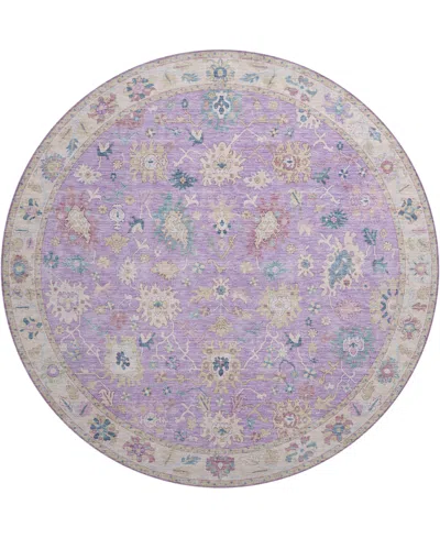 Dalyn Hatay Washable Hy7 8'x8' Round Area Rug In Purple