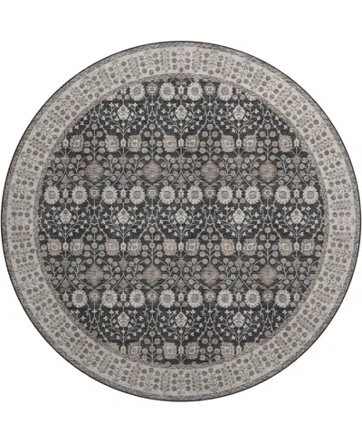 Dalyn Hatay Washable Hy8 8'x8' Round Area Rug In Black