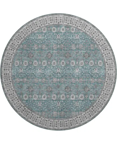Dalyn Hatay Washable Hy8 8'x8' Round Area Rug In Teal