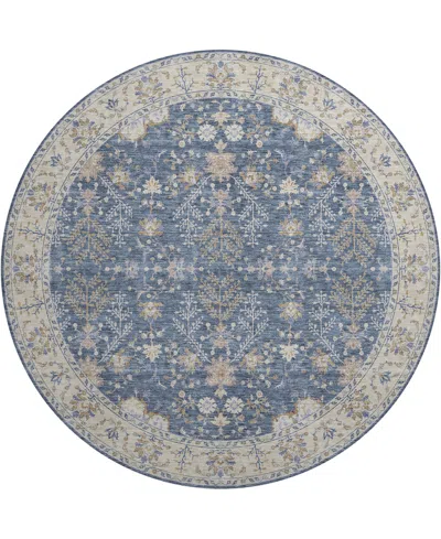 Dalyn Hatay Washable Hy9 8'x8' Round Area Rug In Blue