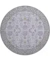 Dalyn Hatay Washable Hy9 8'x8' Round Area Rug In Lavender