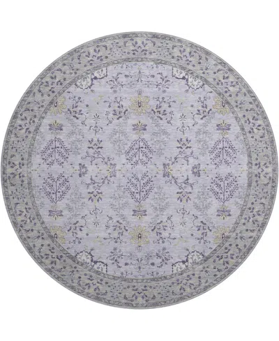 Dalyn Hatay Washable Hy9 8'x8' Round Area Rug In Lavender