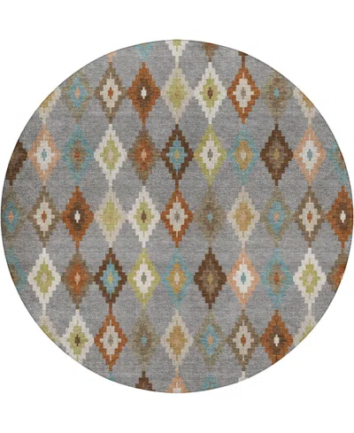 Dalyn Kenner Kn10 8'x8' Round Area Rug In Gray