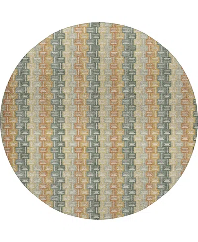 Dalyn Kenner Kn3 8'x8' Round Area Rug In Brown