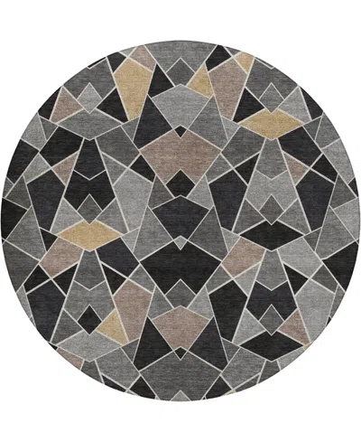 Dalyn Kenner Kn8 8'x8' Round Area Rug In Black