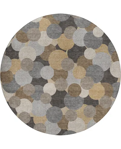 Dalyn Kenner Kn9 8'x8' Round Area Rug In Gray