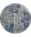 Dalyn Kochi Kc7 8'x8' Round Area Rug In Blue
