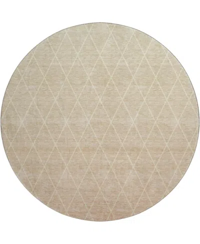 Dalyn Lazio Washable Lz2 8'x8' Round Area Rug In Salmon