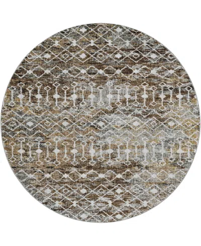 Dalyn Lorenzo Ln7 8'x8' Round Area Rug In Brown