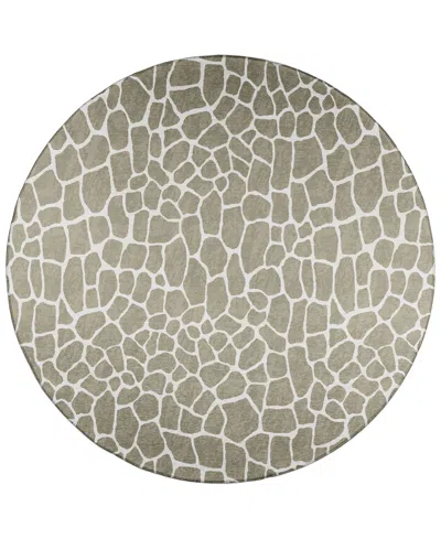 Dalyn Mali Washable Ml4 8' X 8' Round Area Rug In Brown
