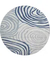 Dalyn Neo No10 8'x8' Round Area Rug In Blue