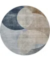 Dalyn Neo No13 8'x8' Round Area Rug In Blue