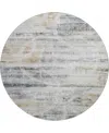 Dalyn Neo No3 8'x8' Round Area Rug In Gray