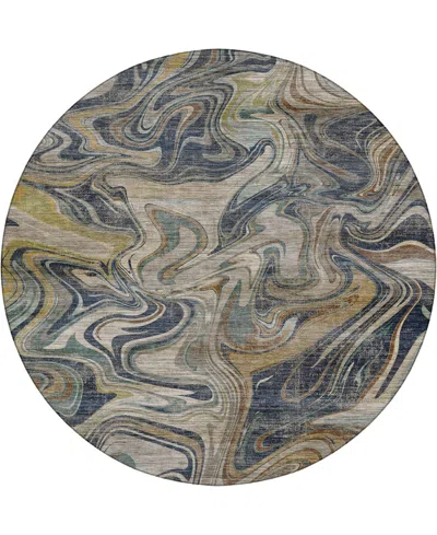 Dalyn Nexus Nx6 8'x8' Round Area Rug In Blue