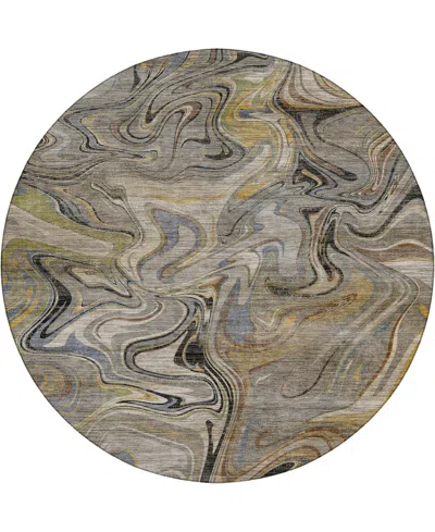 Dalyn Nexus Nx6 8'x8' Round Area Rug In Gray