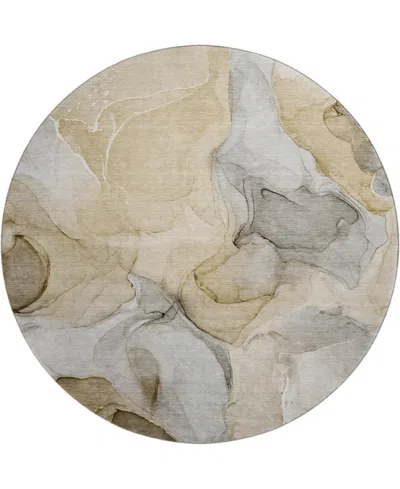 Dalyn Odyssey Oy4 8' X 8' Round Area Rug In Taupe