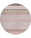 Dalyn Portico Po2 8'x8' Round Area Rug In Pink