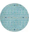 Dalyn Portico Po4 8'x8' Round Area Rug In Blue