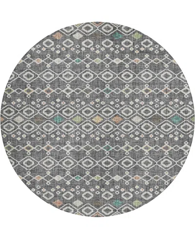 Dalyn Portico Po4 8'x8' Round Area Rug In Gray
