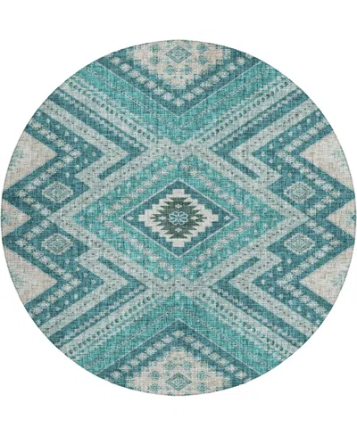 Dalyn Portico Po5 8'x8' Round Area Rug In Blue