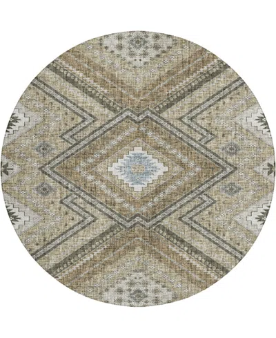 Dalyn Portico Po5 8'x8' Round Area Rug In Brown