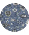 Dalyn Portico Po6 8'x8' Round Area Rug In Blue