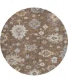 Dalyn Portico Po6 8'x8' Round Area Rug In Brown