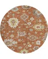 Dalyn Portico Po6 8'x8' Round Area Rug In Brown