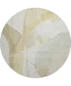 Dalyn Ravenna Rn7 8'x8' Round Area Rug In Yellow