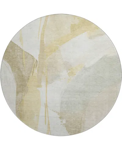 Dalyn Ravenna Rn7 8'x8' Round Area Rug In Yellow