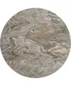 Dalyn Ravenna Rn8 8'x8' Round Area Rug In Brown