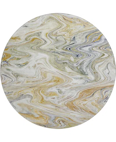 Dalyn Ravenna Rn8 8'x8' Round Area Rug In Yellow