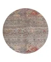 Dalyn Rug Company Dalyn Karaj Kj5 Round Area Rug, 8' X 8' In Gray