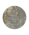 Dalyn Rug Company Dalyn Kochi Washable Kc11 Round Area Rug, 8' X 8' In Gray